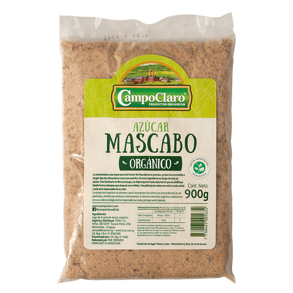 [10774] Azúcar mascabo orgánico Campo Claro 900g
