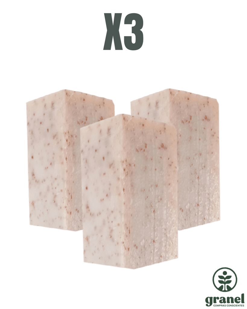 [12381] Pack X3 Jabón de coco puro y salvado 100% vegetal en barra 140g