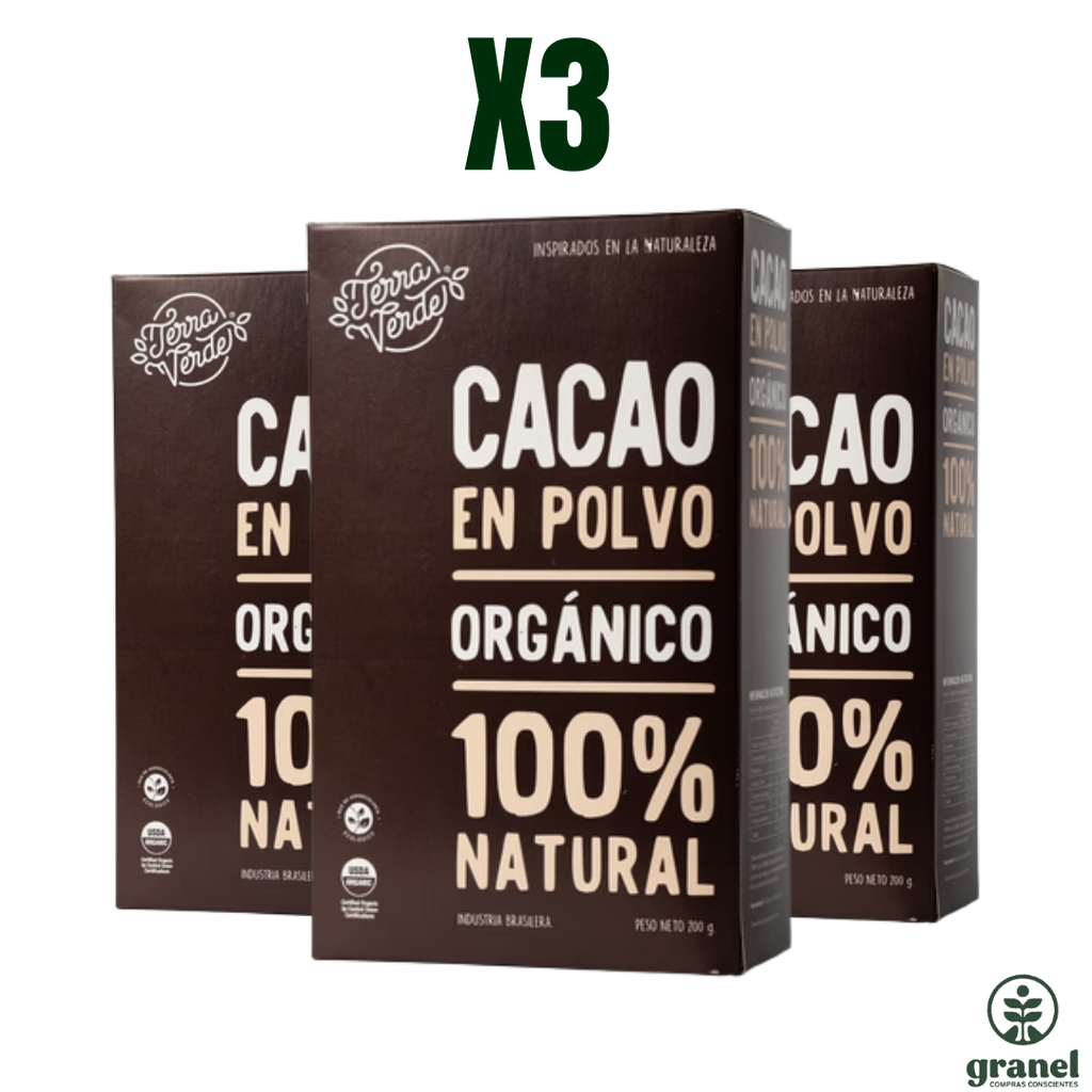 [12412] Pack X3 Cacao Orgánico Terra Verde 200g