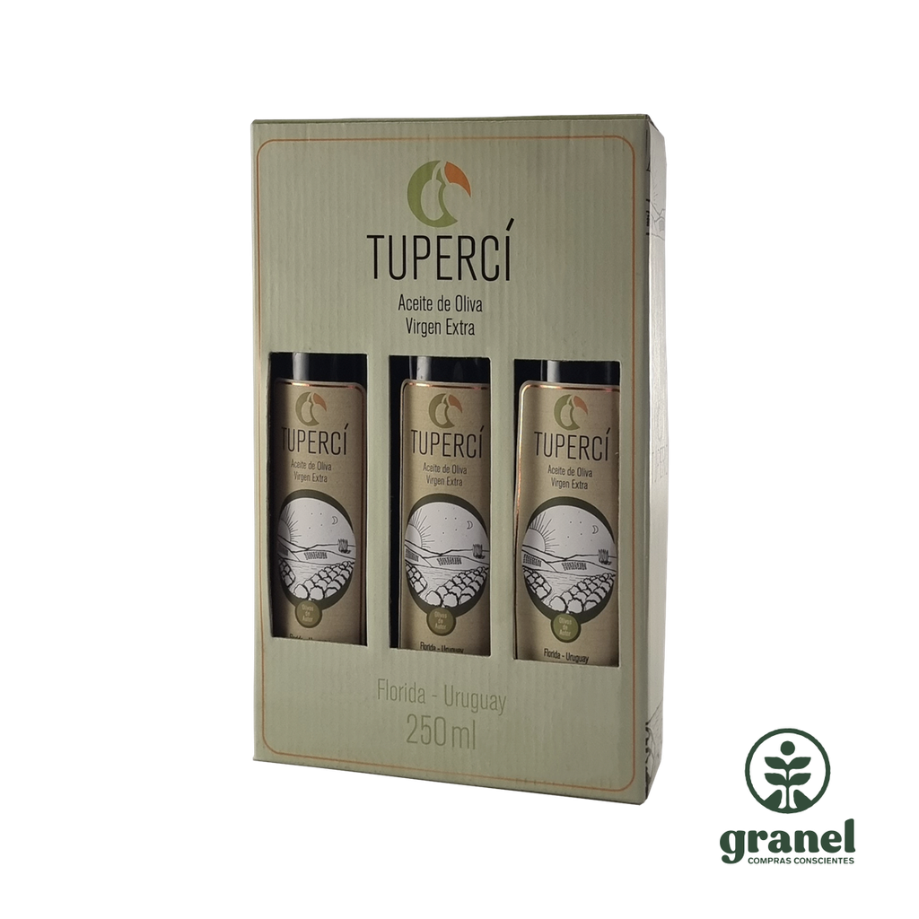 [3276] Aceite de oliva extra virgen Tupercí pack 1 de 3 unidades de 250ml (Variedades: clásico, intenso y picual)