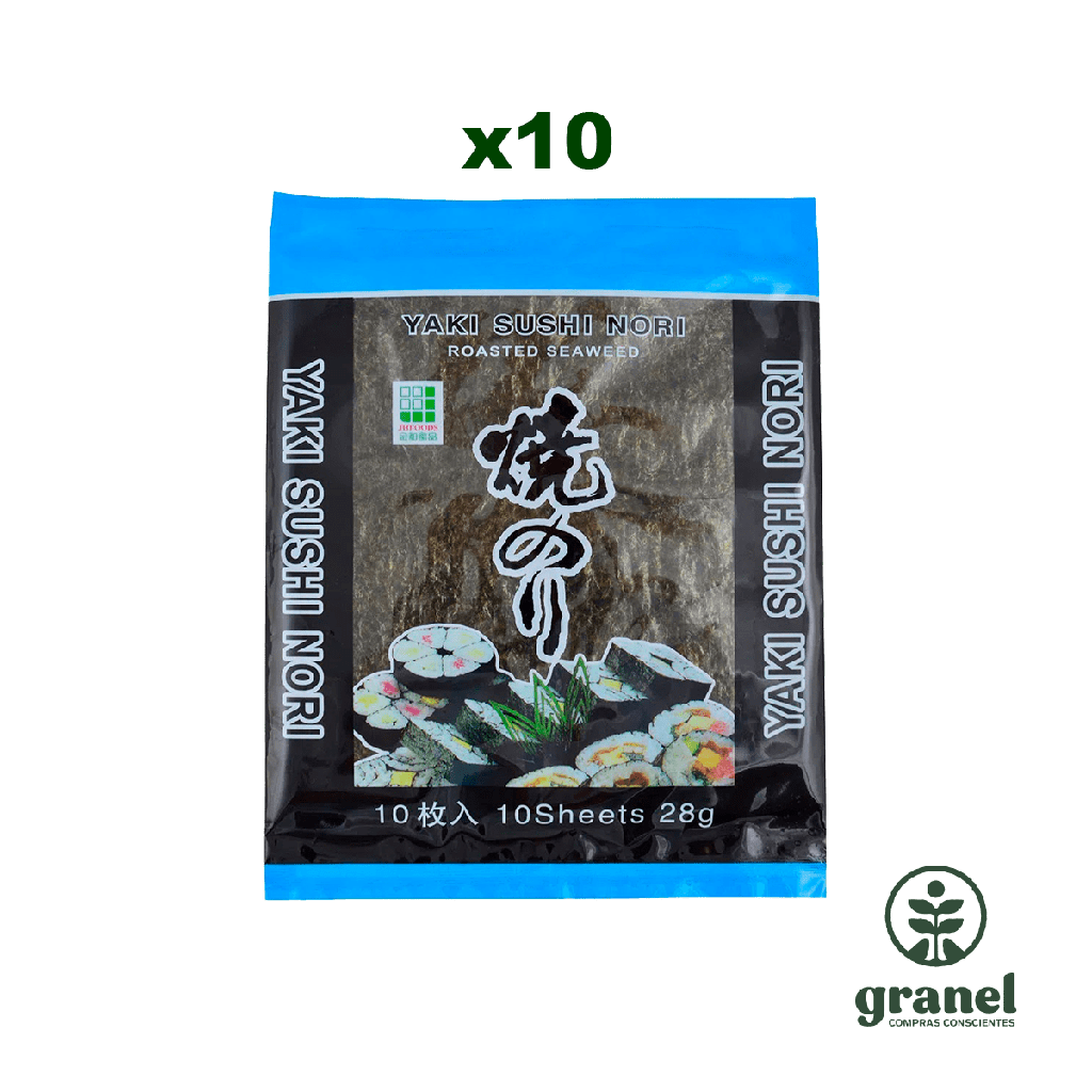 Alga nori sushi paquete de 10 unidades x10 paquetes