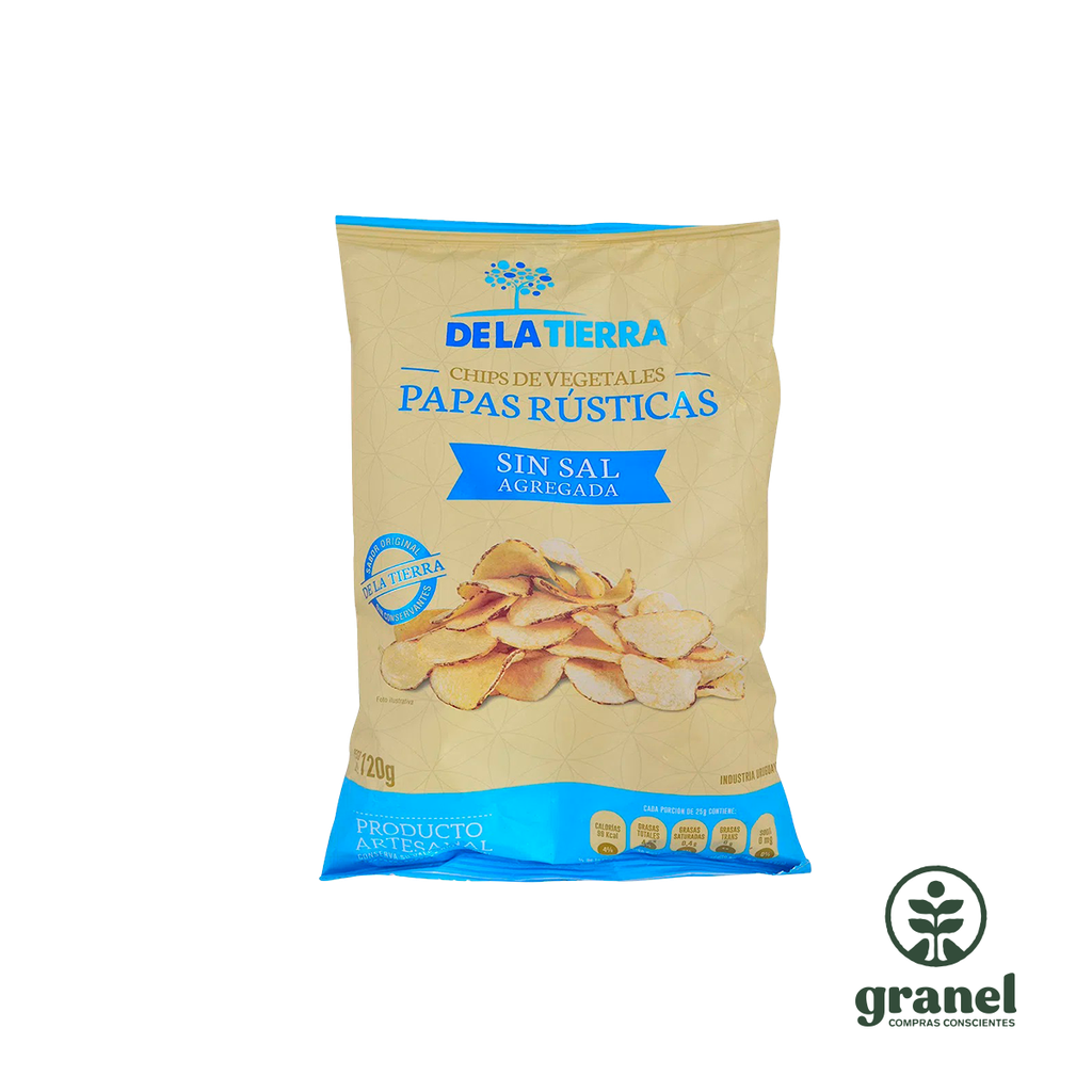 Papas rústicas sin sal De La Tierra 120g