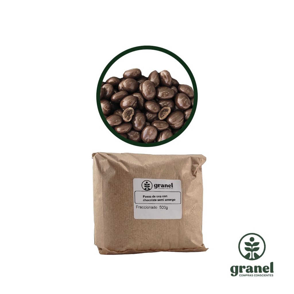 [6398] Pasas de uva con chocolate semi amargo 500g